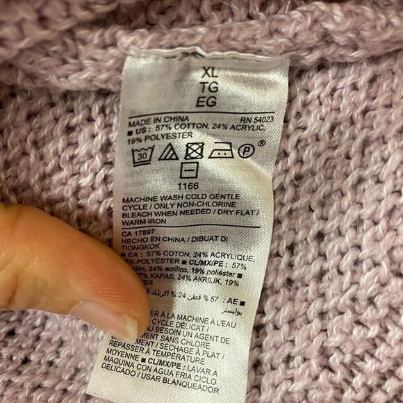 OLD navy open‎ knit soft pink raglan sweater - Picture 3 of 6
